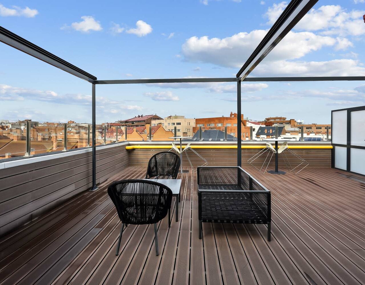 terrasse des bureaux Valentin LLaguno, à Madrid